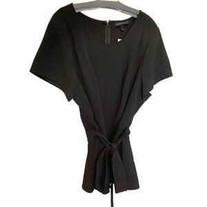 Lane Bryant NWT Womens Black Belted Peplum Tunic Size 22 Goth Officecore Elegant